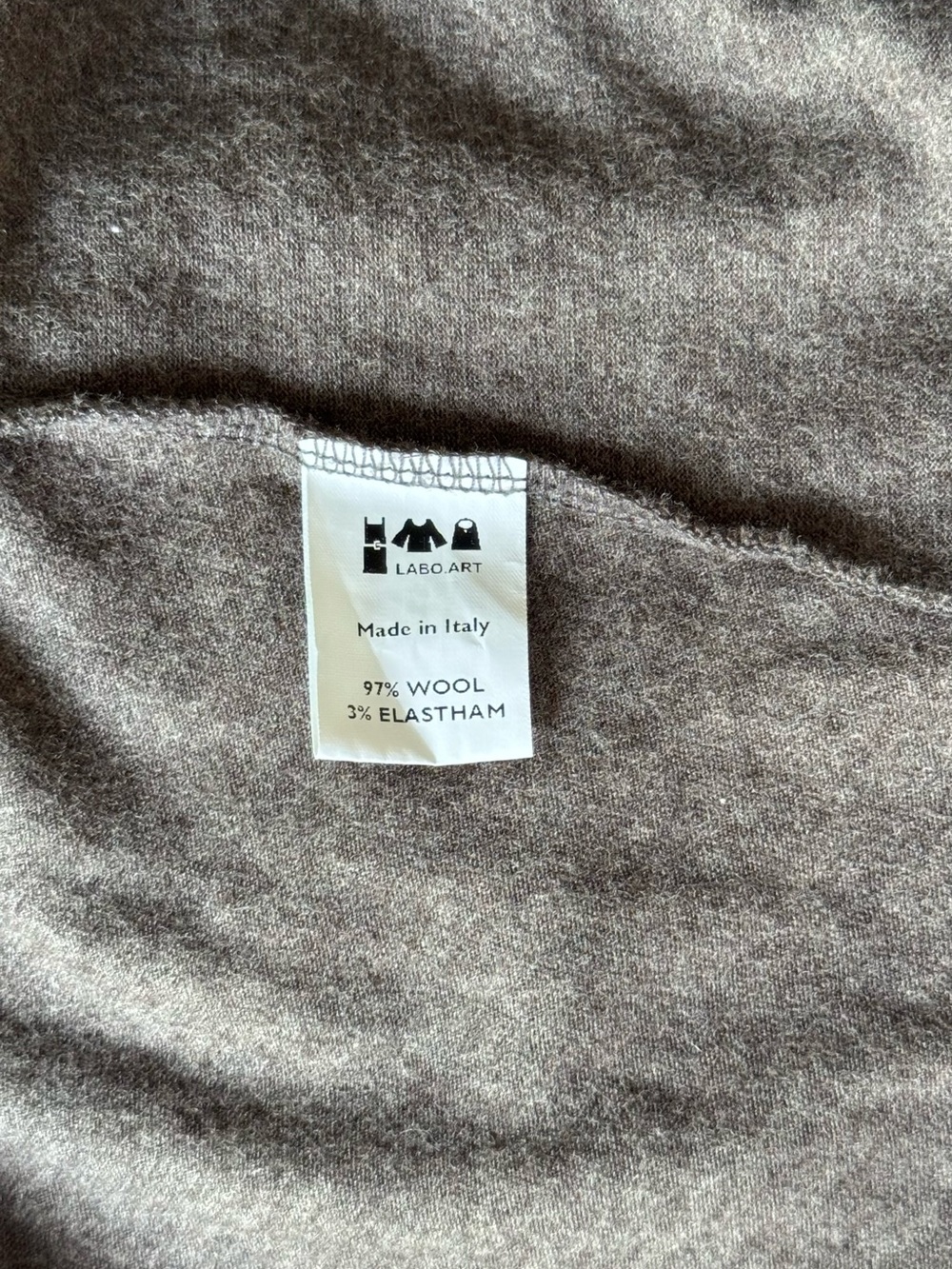 Labo Art - Wool Taupe Knit Coord Set Long Sleeve Sweater Top and Maxi Skirt - Picture 13 of 14